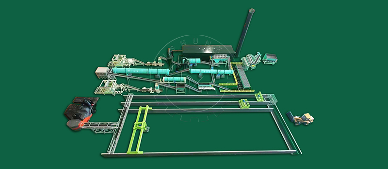 Large scale rotary drum granulation line for pig manure pellets making